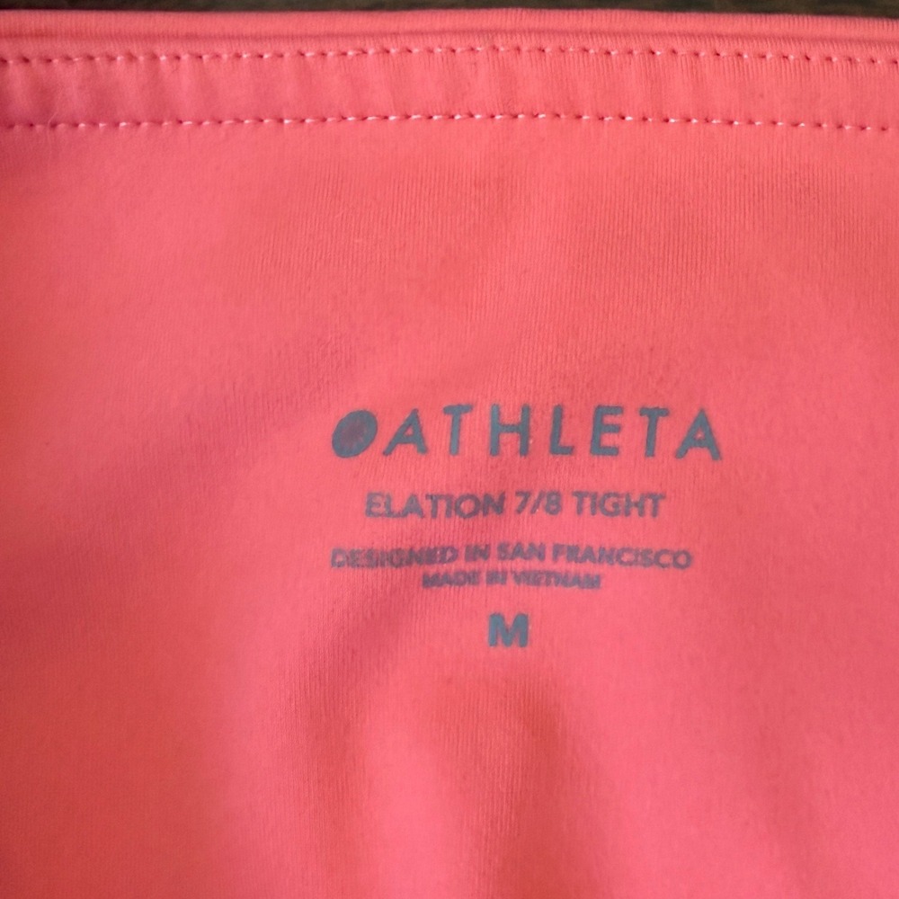 Athleta Elation 7/8 Tight Coral Pink Leggings Yoga Gym Athletic Womens M - Picture 3 of 7